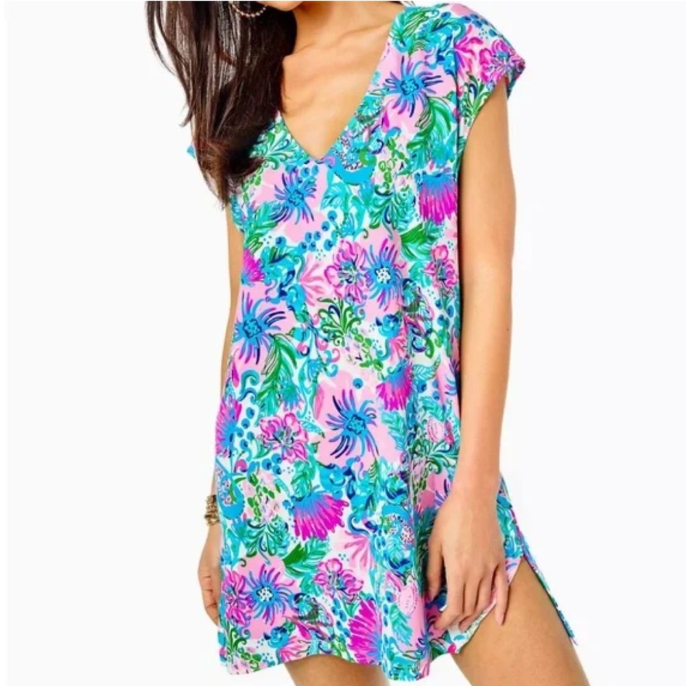Lilly Pulitzer Sz XXS Talli V-neck Coverup in Paradise Petals